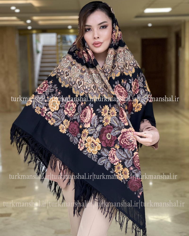 روسری ترکمنی پشمی اصیل