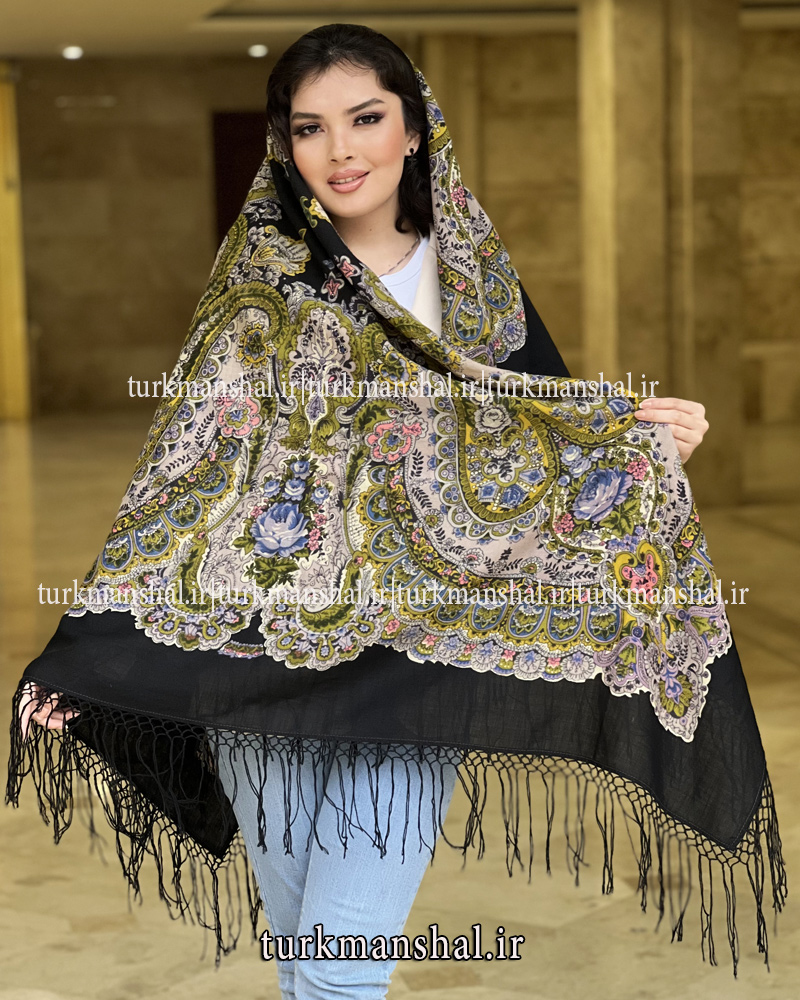 روسری ترکمنی پشمی اصیل