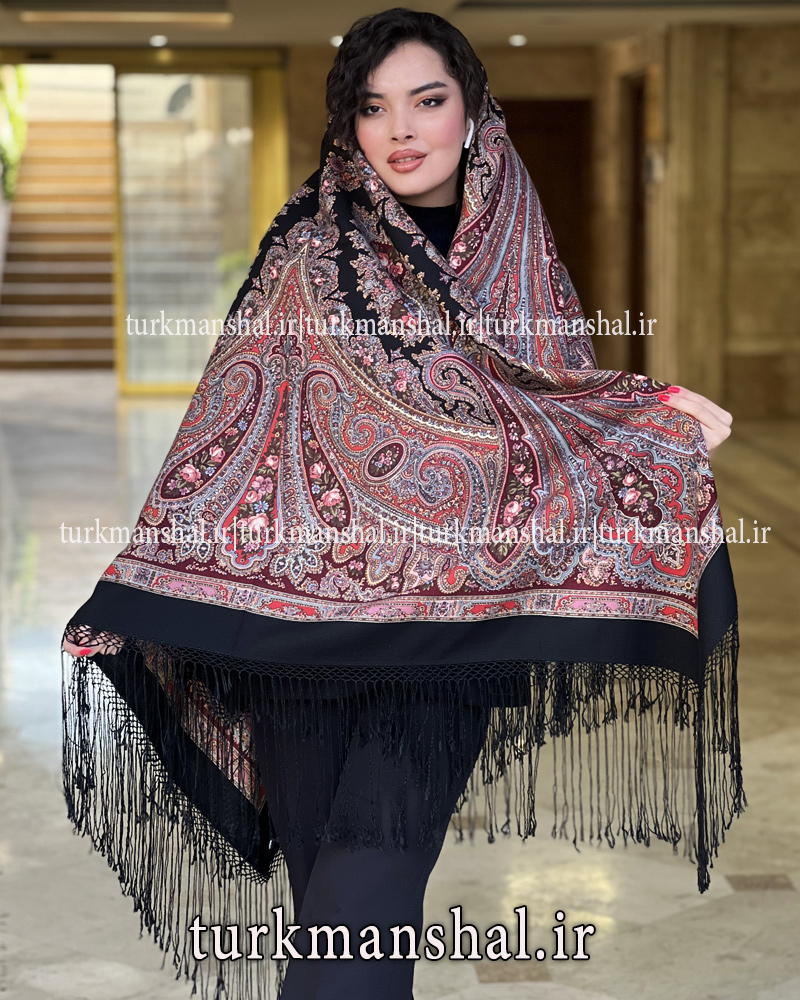 روسری ترکمنی پشمی اصیل