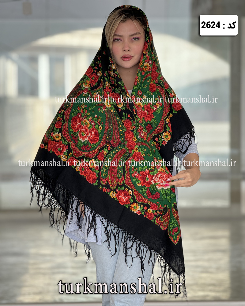 روسری ترکمنی پشمی اصیل