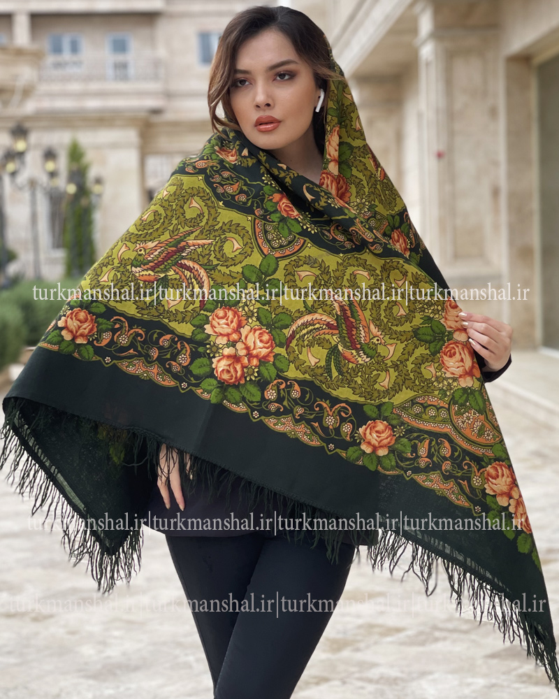روسری ترکمنی پشمی اصیل