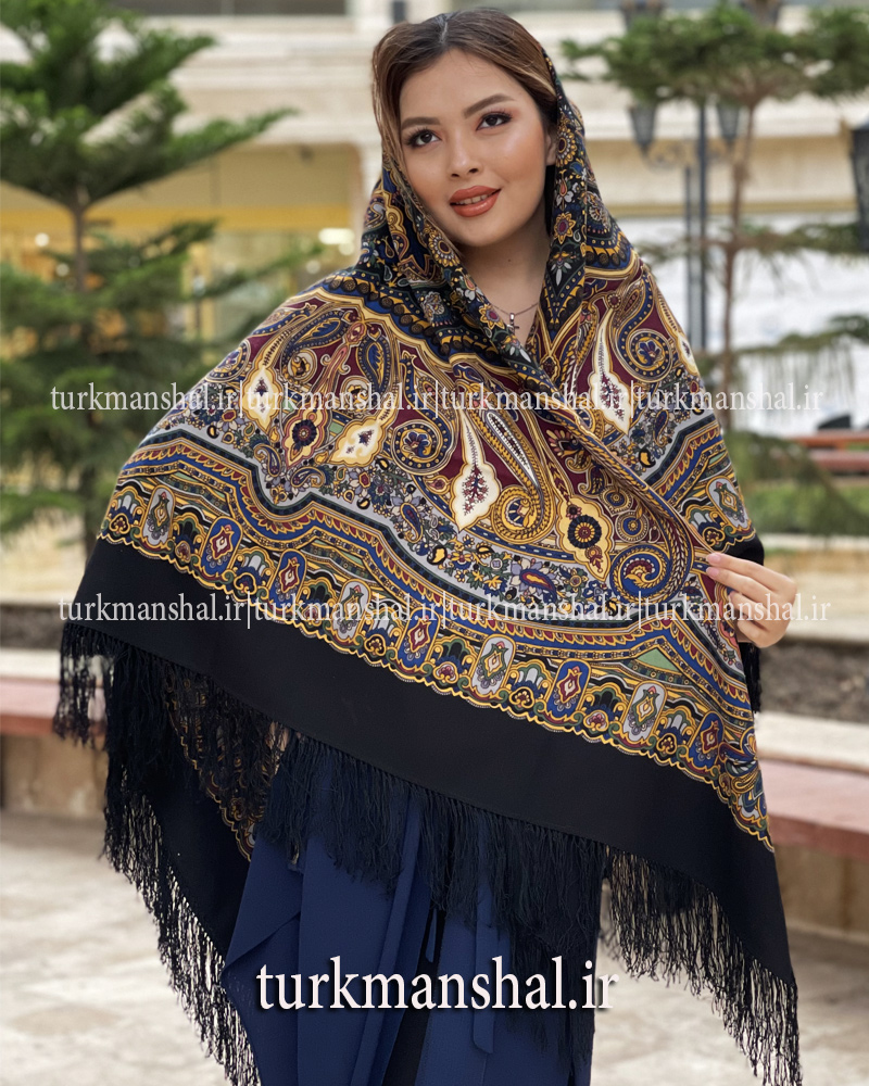 روسری ترکمنی پشمی اصیل