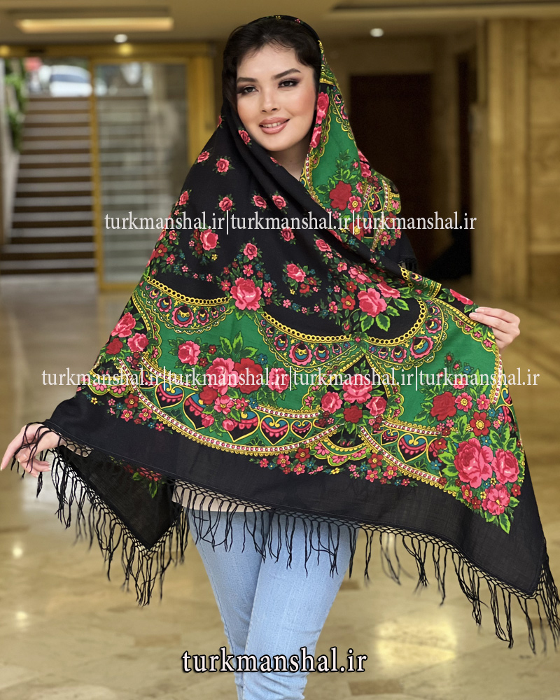 روسری ترکمنی پشمی اصیل