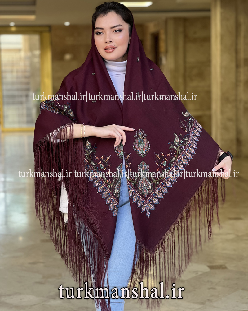 روسری ترکمنی پشمی اصیل