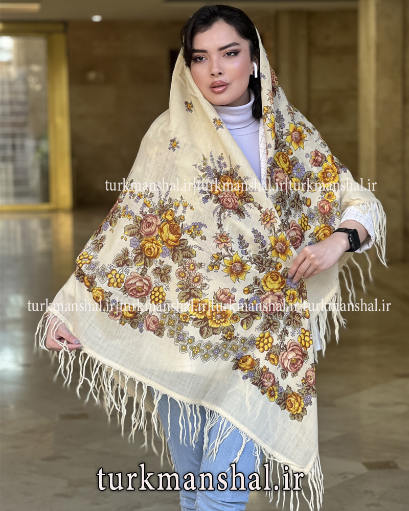 روسری ترکمنی پشمی اصیل