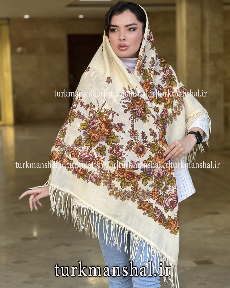 روسری ترکمنی پشمی اصیل