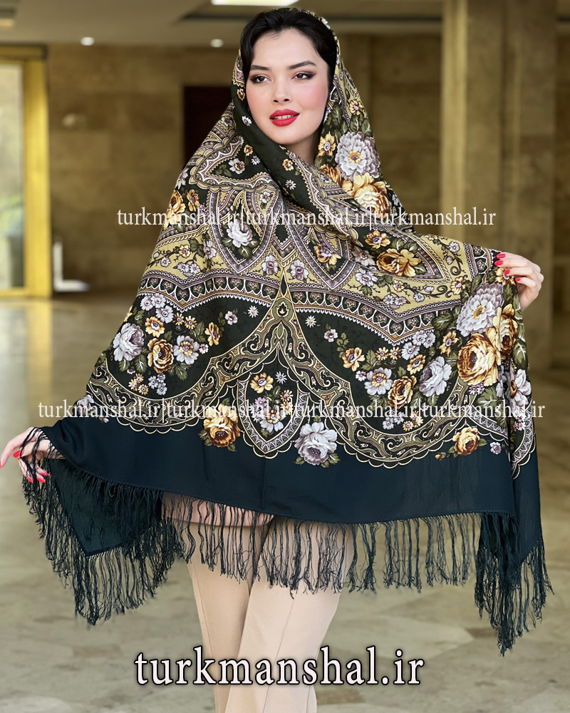 روسری ترکمنی پشمی اصیل