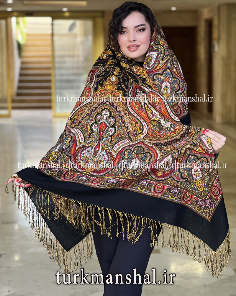 روسری ترکمنی پشمی اصیل