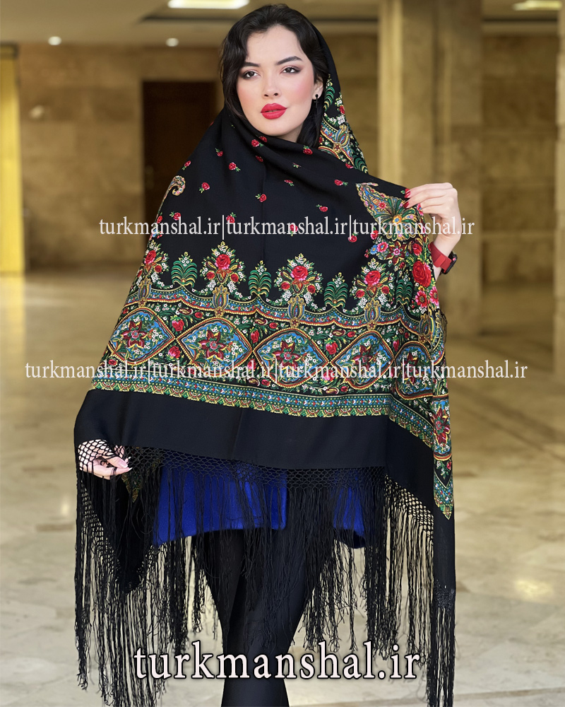 روسری ترکمنی پشمی اصیل