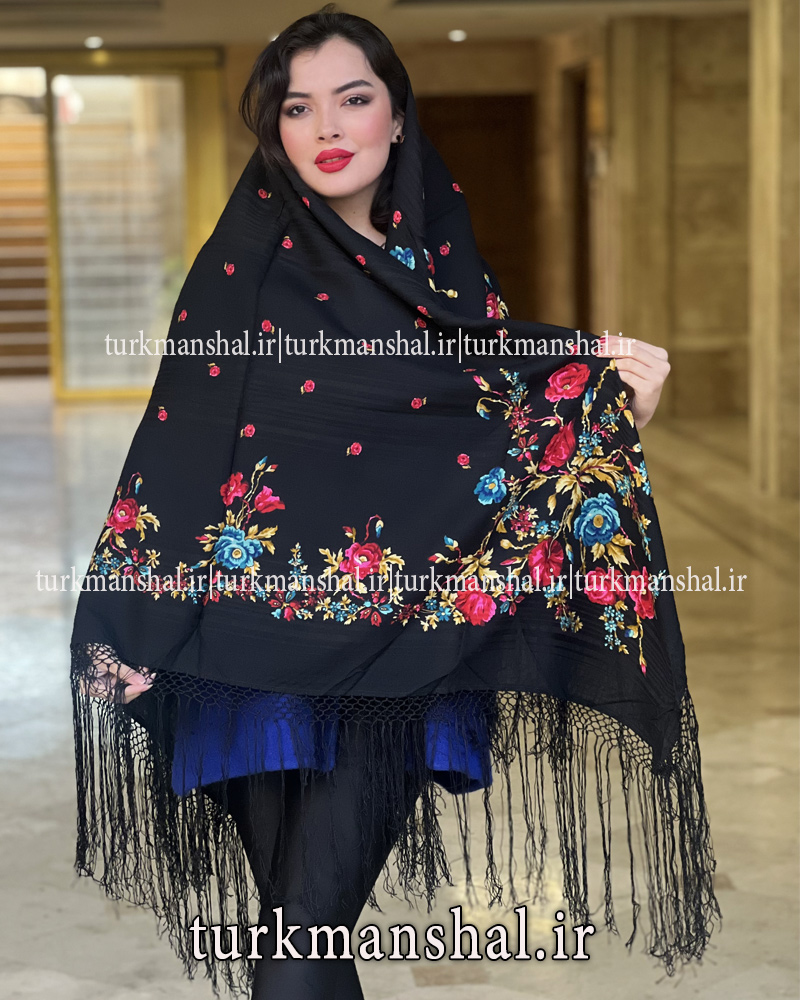 روسری ترکمنی پشمی اصیل