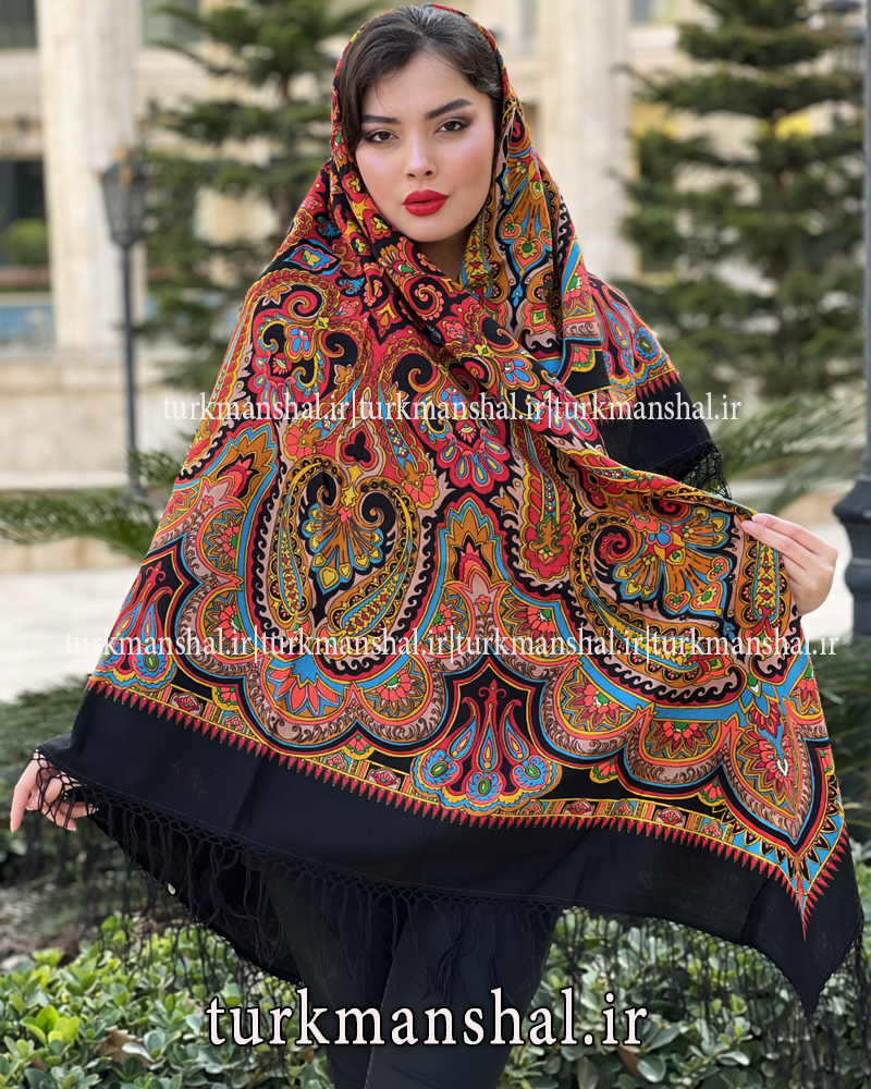 روسری ترکمنی پشمی اصیل