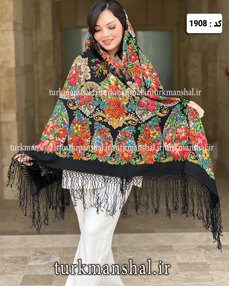روسری ترکمنی پشمی اصیل