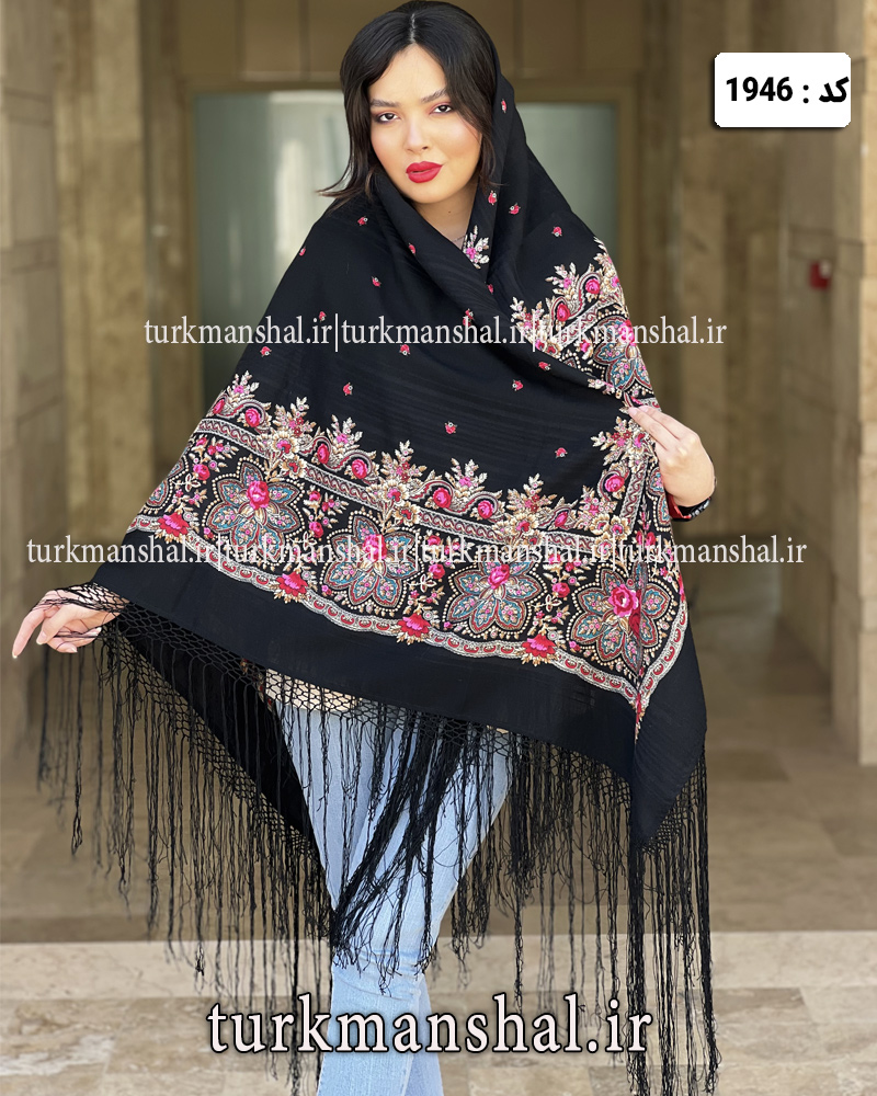 روسری ترکمنی پشمی اصیل