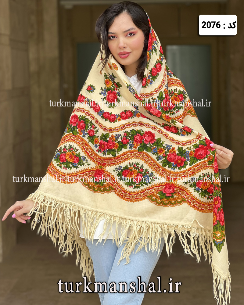 روسری ترکمنی پشمی اصیل