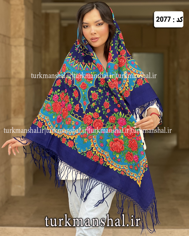 روسری ترکمنی پشمی اصیل