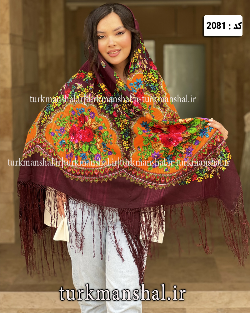 روسری ترکمنی پشمی اصیل