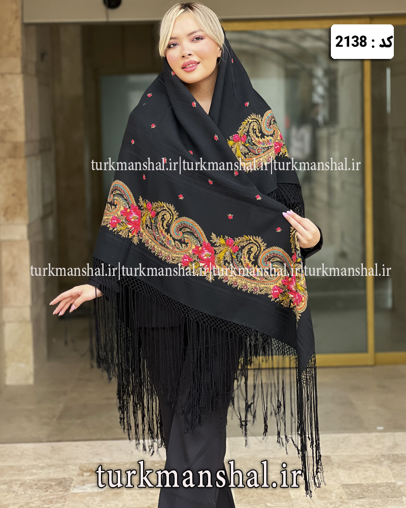 روسری ترکمنی پشمی اصیل