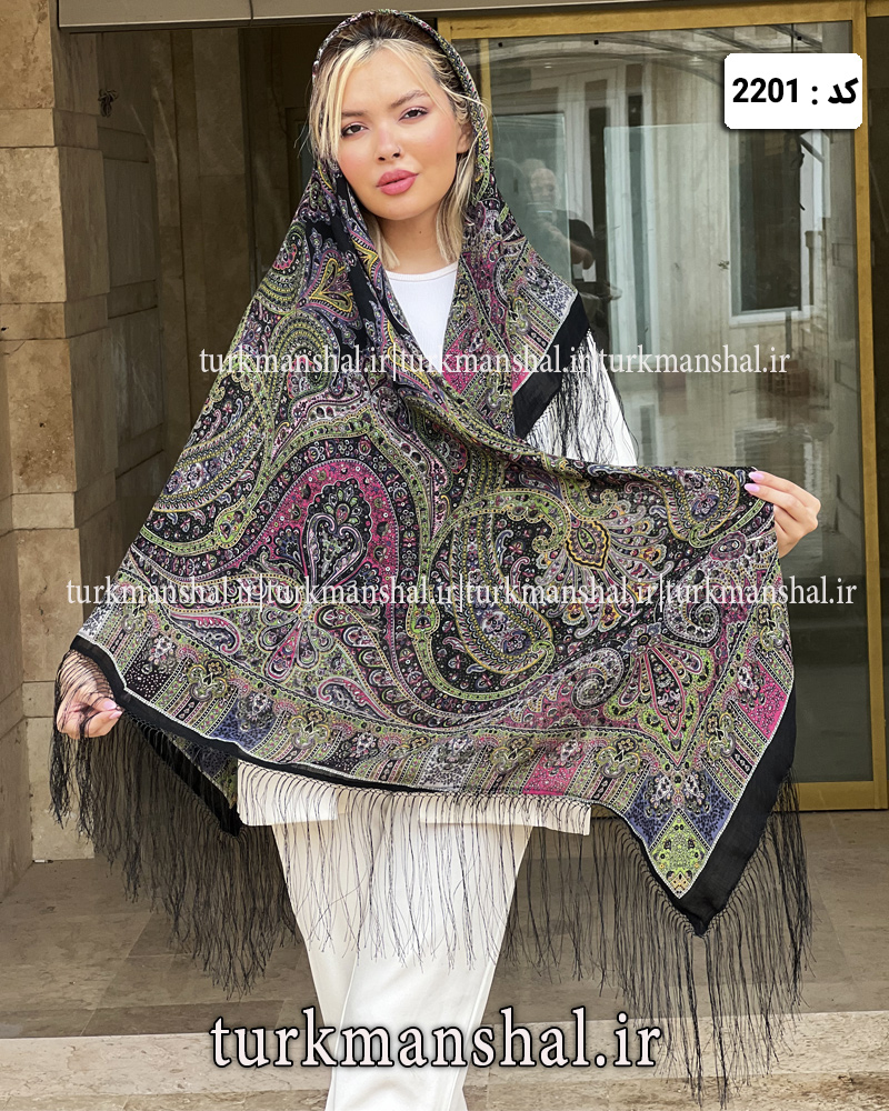 روسری ترکمنی طرح ایتالیایی