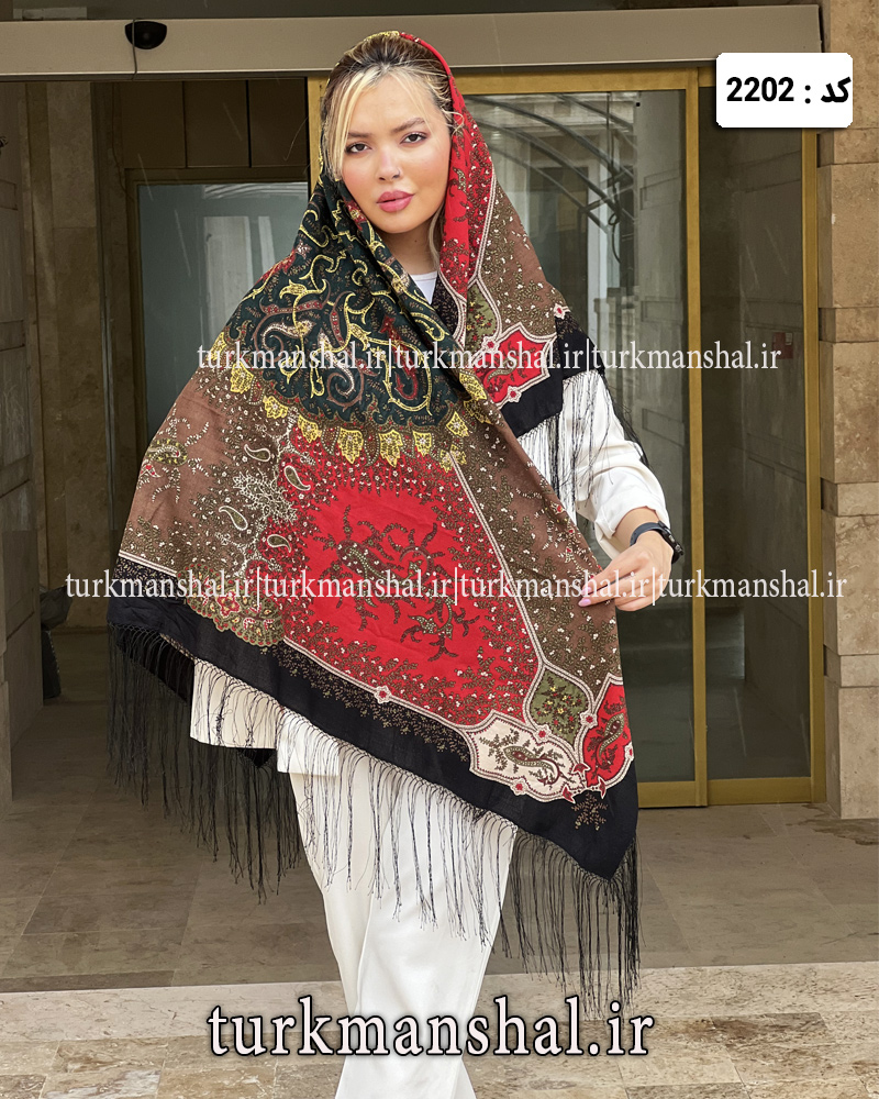 روسری ترکمنی طرح ایتالیایی