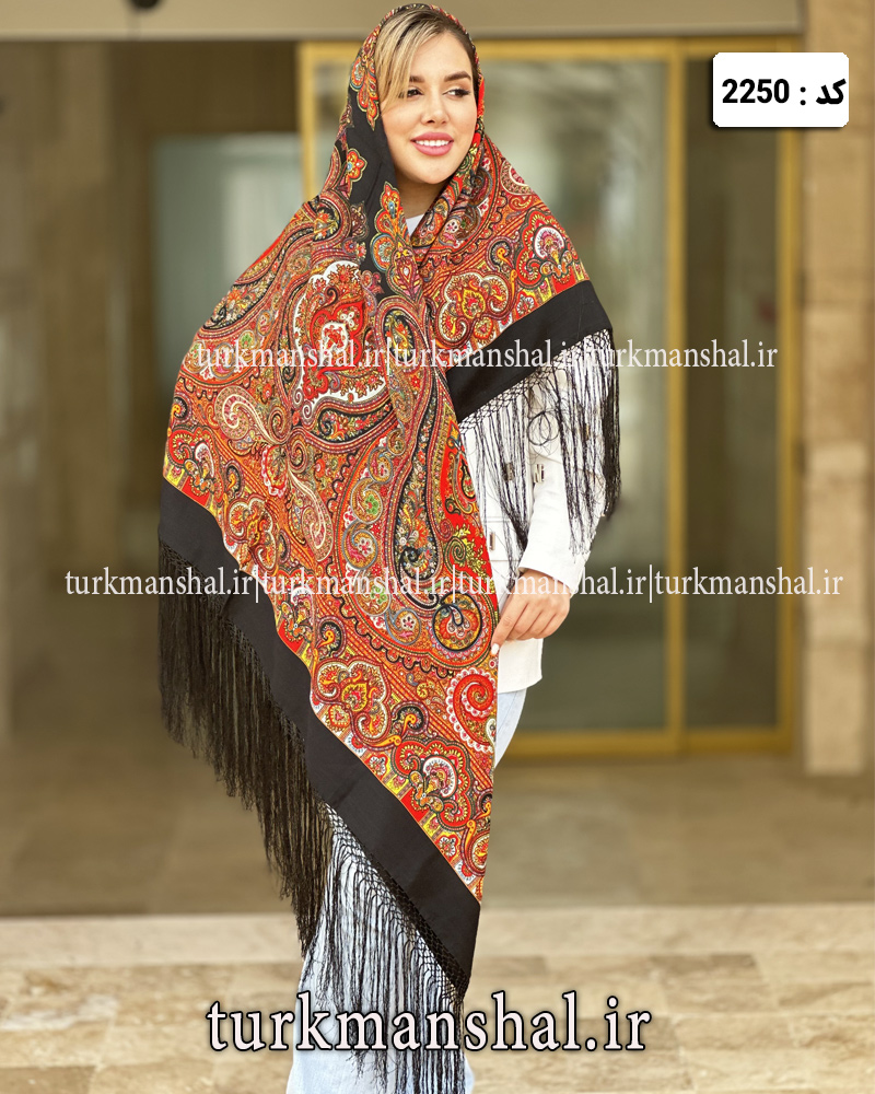 روسری ترکمنی پشمی اصیل