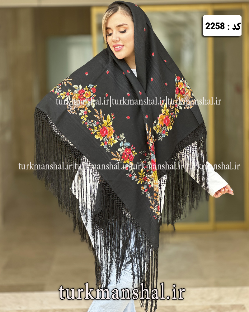 روسری ترکمنی پشمی اصیل