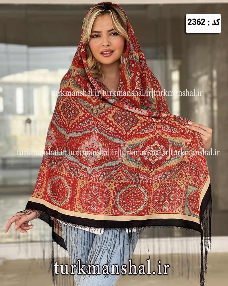 روسری ترکمنی طرح ایتالیایی