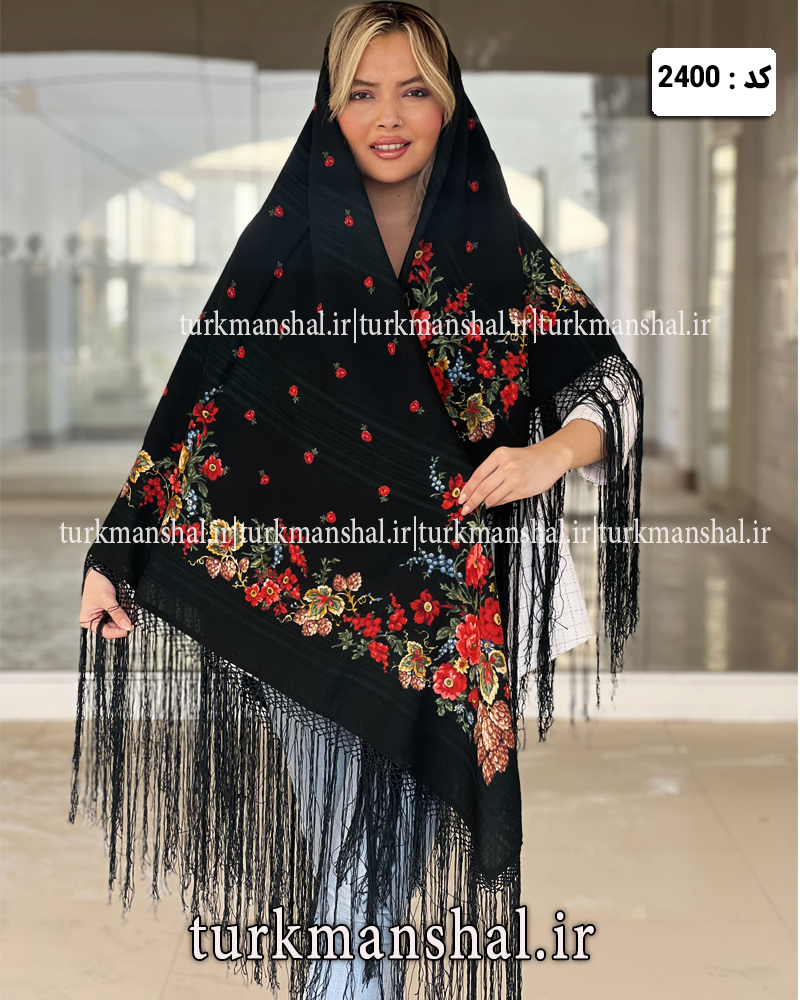 روسری ترکمنی پشمی اصیل