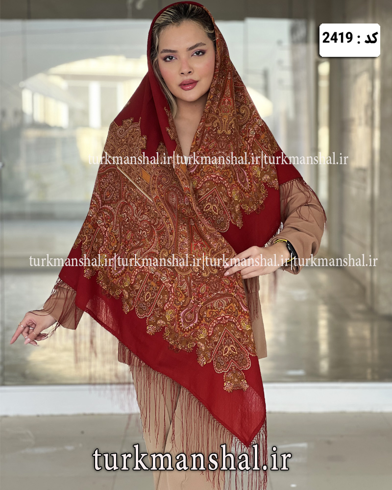 روسری ترکمنی طرح ایتالیایی