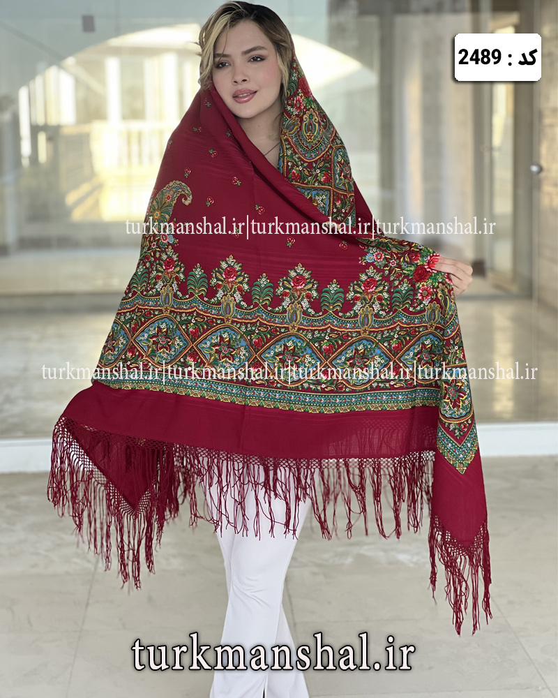 روسری ترکمنی پشمی اصیل
