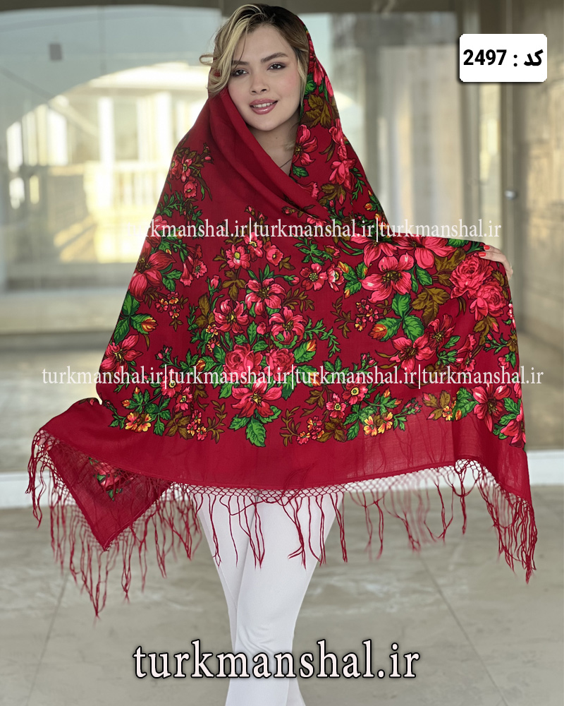 روسری ترکمنی پشمی اصیل