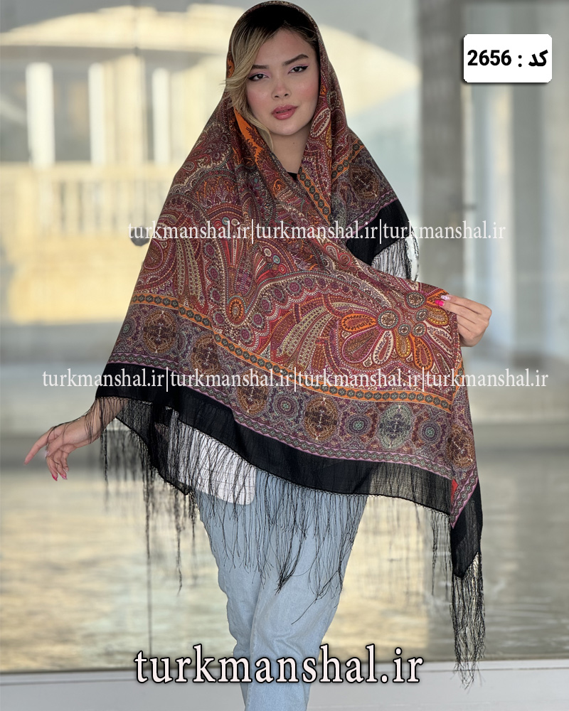 روسری ترکمنی طرح ایتالیایی