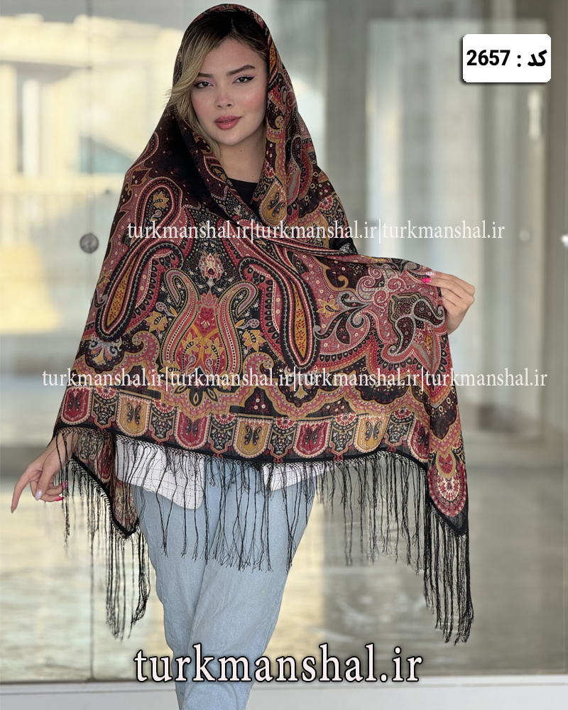 روسری ترکمنی طرح ایتالیایی