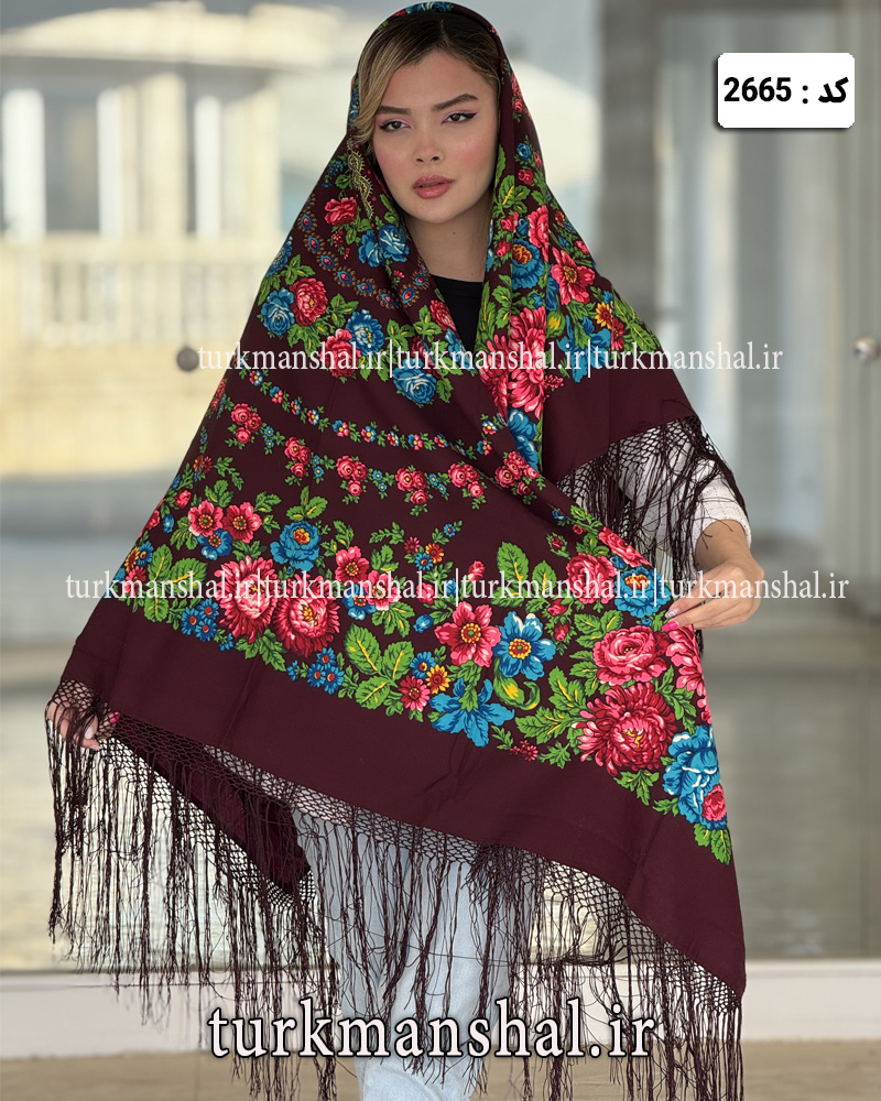 روسری ترکمنی پشمی اصیل