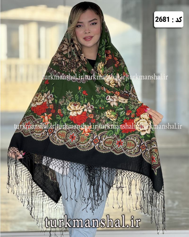 روسری ترکمنی پشمی اصیل