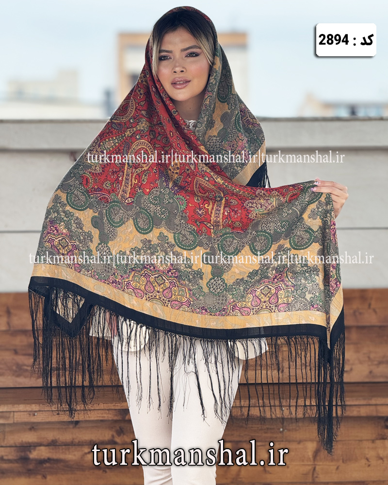 روسری ترکمنی طرح ایتالیایی