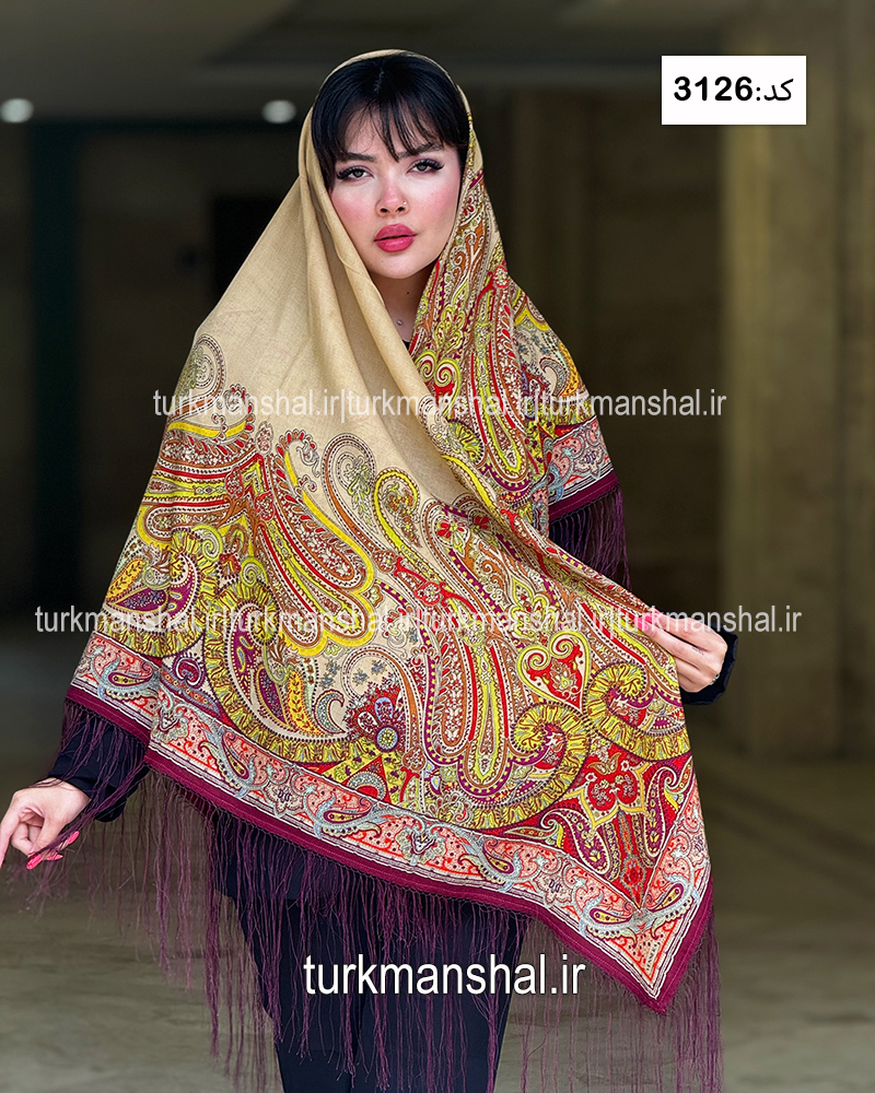 روسری ترکمنی طرح ایتالیایی