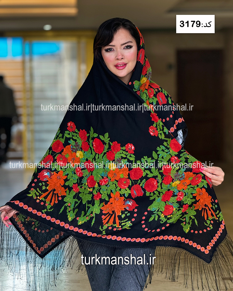 روسری ترکمنی طرح ایتالیایی