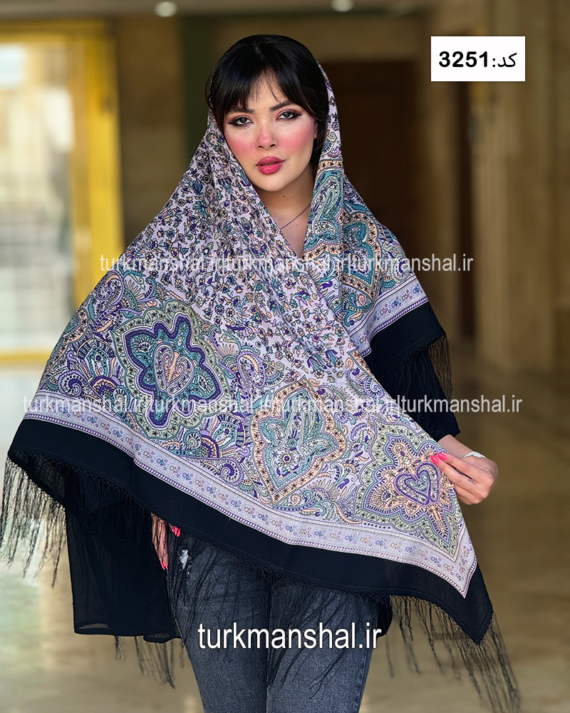 روسری ترکمنی طرح ایتالیایی