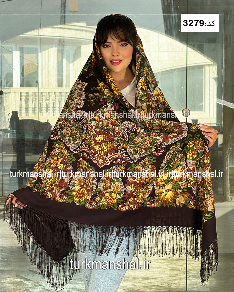 روسری ترکمنی پشمی اصیل