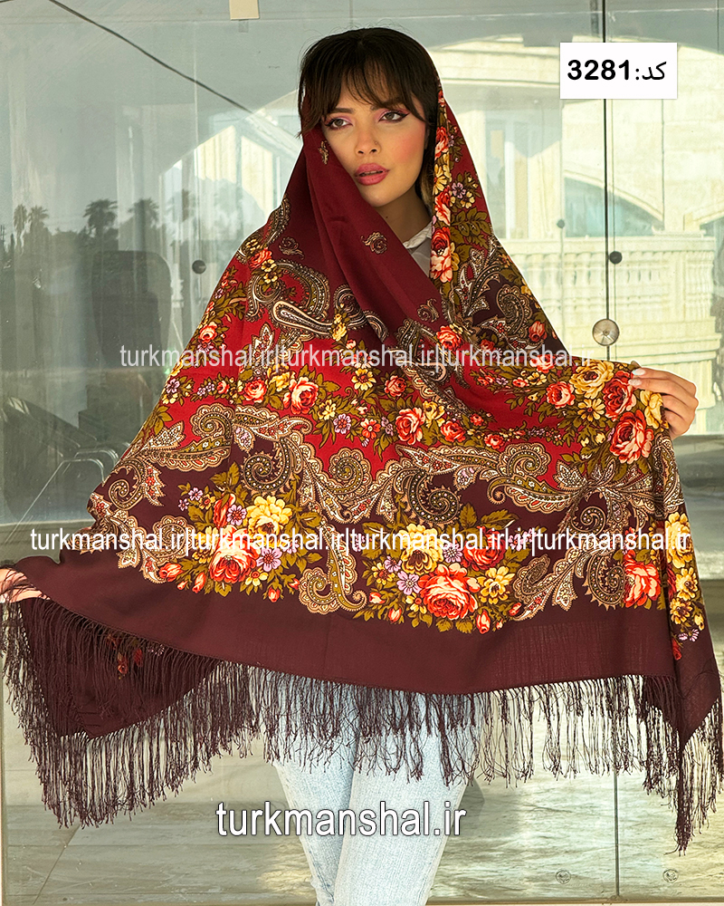روسری ترکمنی پشمی اصیل