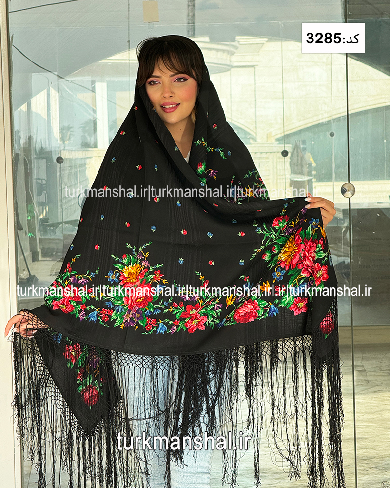 روسری ترکمنی پشمی اصیل