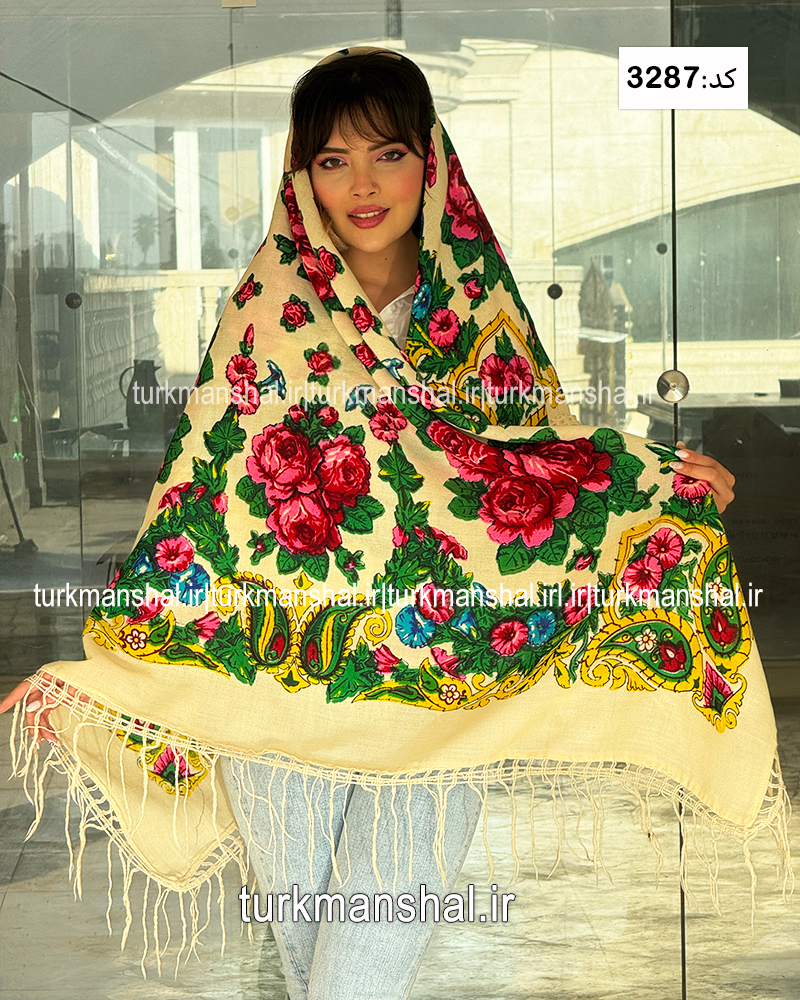 روسری ترکمنی پشمی اصیل