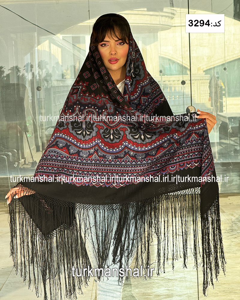 روسری ترکمنی پشمی اصیل