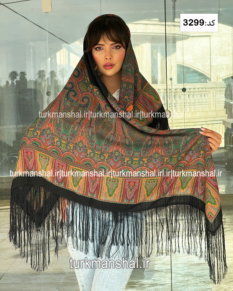 روسری ترکمنی طرح ایتالیایی