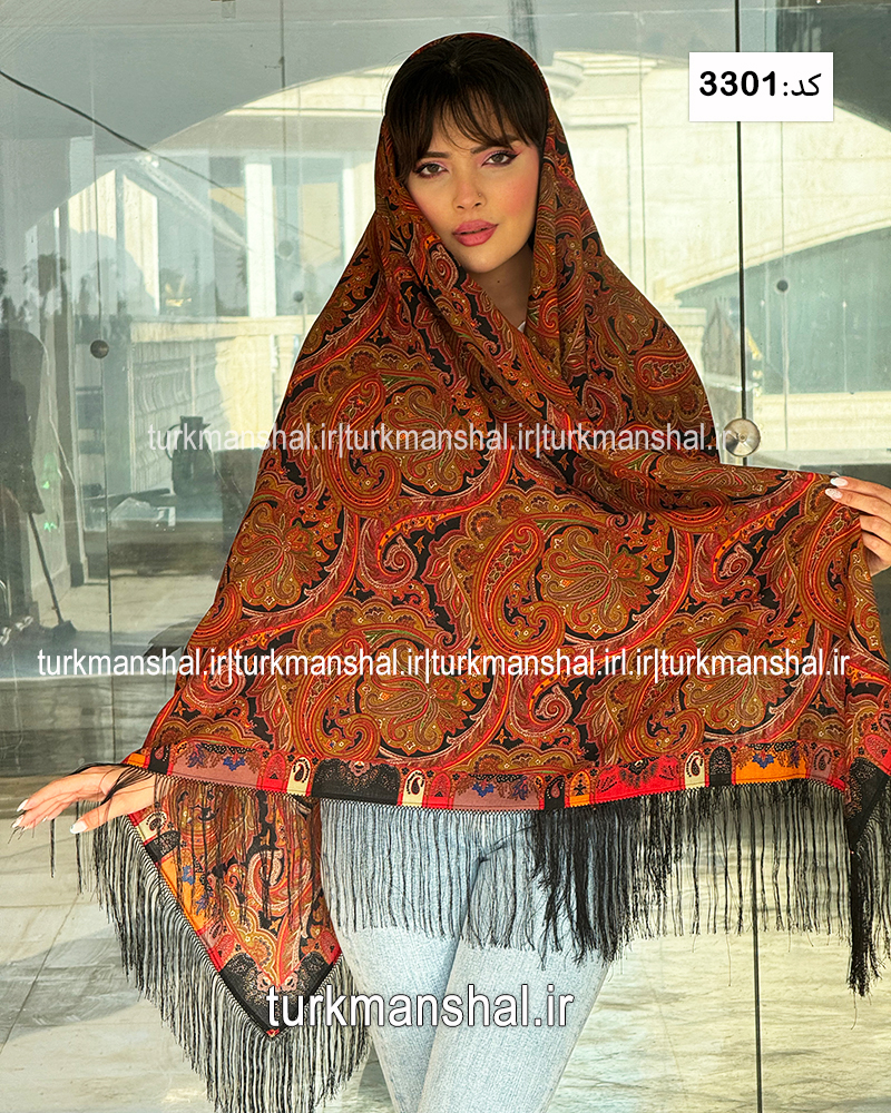روسری ترکمنی طرح ایتالیایی