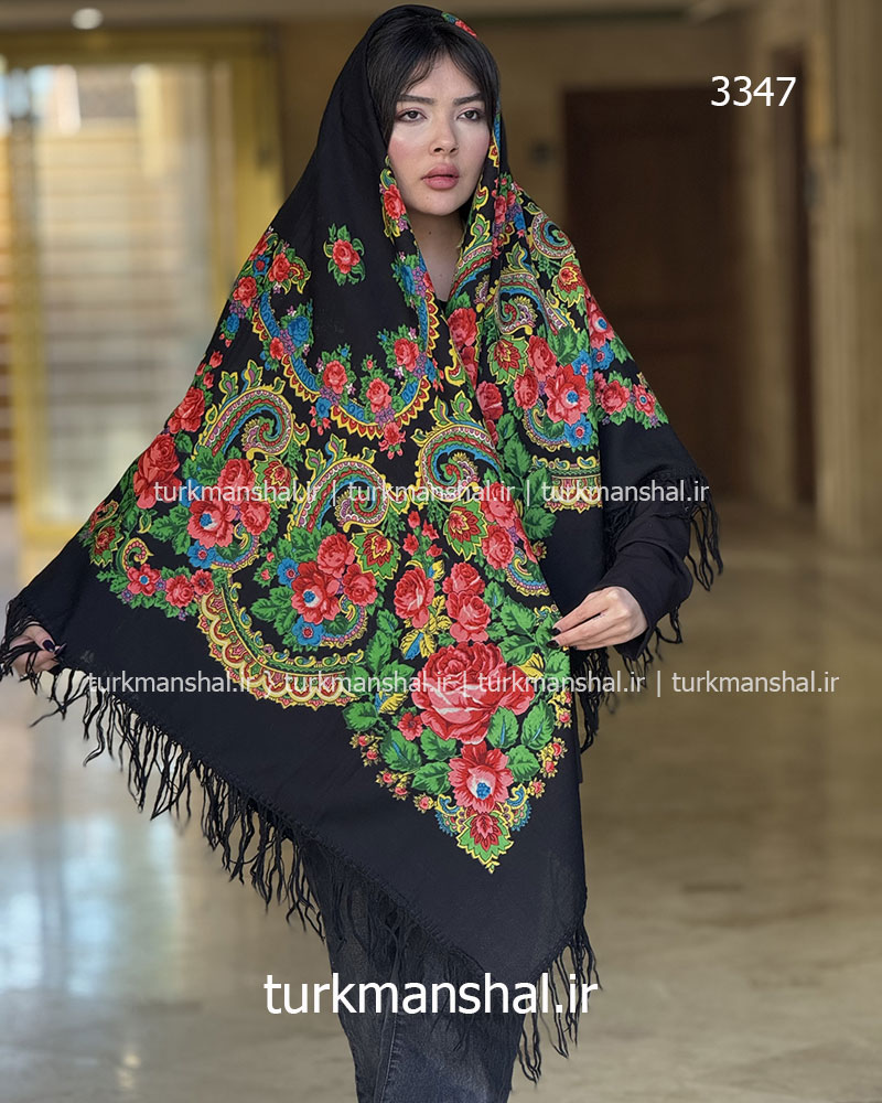 روسری ترکمنی پشمی اصیل