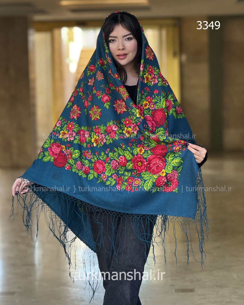 روسری ترکمنی پشمی اصیل