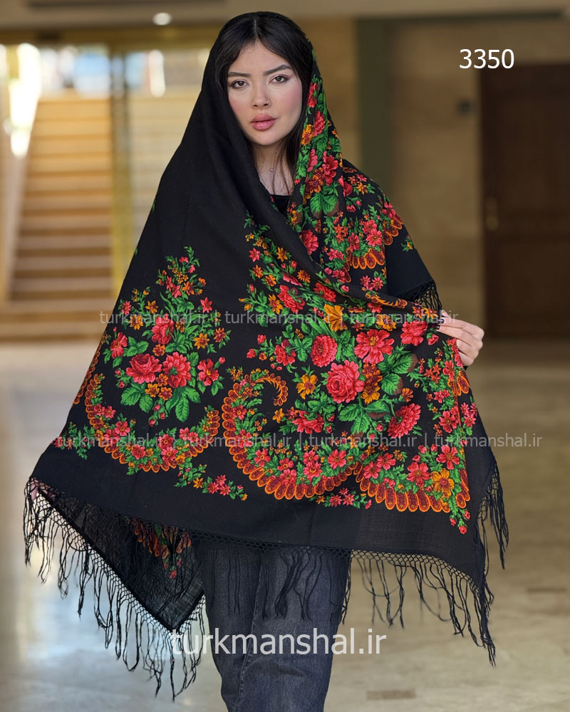 روسری ترکمنی پشمی اصیل