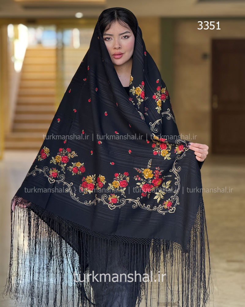 روسری ترکمنی پشمی اصیل