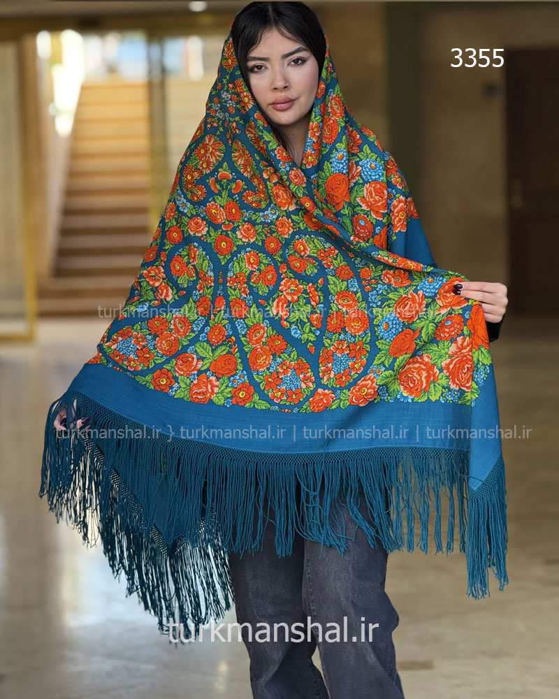 روسری ترکمنی پشمی اصیل
